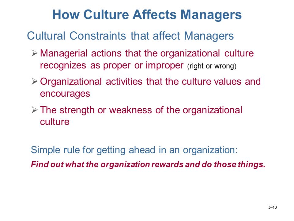 How culture affects organisation